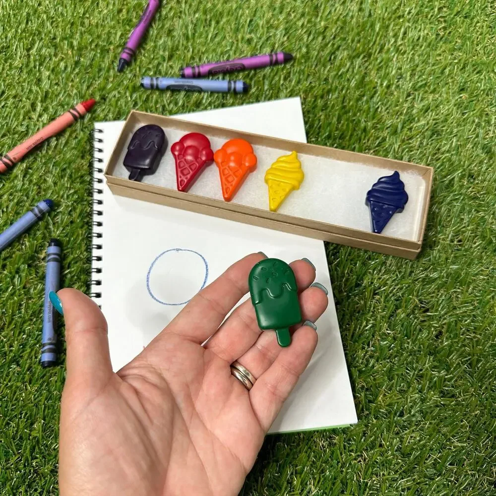 2/$30 Ice Cream Popsicle Crayons (6), Kids Boys Girls, Tropical Beach B-day Gift